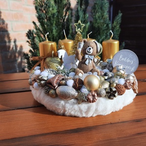 Macis adventi koszorú világító ledsorral  - karácsony - adventi díszek - adventi koszorú - Meska.hu