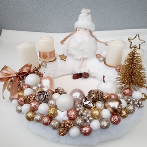Adventi koszorú , Karácsony, Adventi díszek, Adventi koszorú, Virágkötés, MESKA