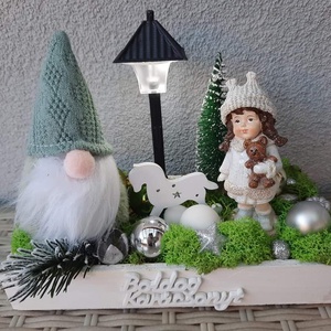 Adventi asztaldísz , Karácsony, Karácsonyi lakásdekoráció, Karácsonyi manók, figurák, , MESKA