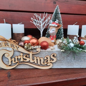 Adventi asztaldísz, Karácsony, Karácsonyi lakásdekoráció, Karácsonyfa, grincsfa, Virágkötés, MESKA