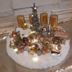 Macis adventi koszorú világító ledsorral , Karácsony, Adventi díszek, Adventi koszorú, Virágkötés, MESKA