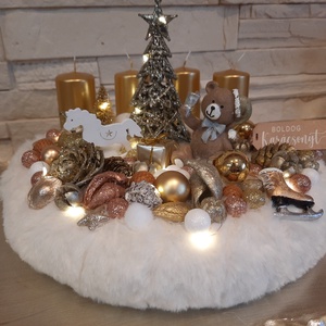 Macis adventi koszorú világító ledsorral  - karácsony - adventi díszek - adventi koszorú - Meska.hu