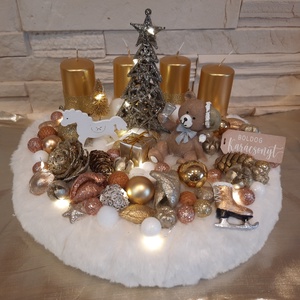 Macis adventi koszorú világító ledsorral  - karácsony - adventi díszek - adventi koszorú - Meska.hu