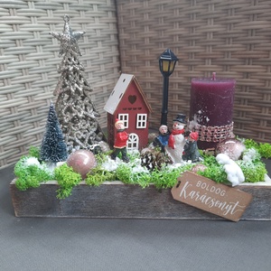 Adventi asztaldísz házikós - karácsony - adventi díszek - adventi koszorú - Meska.hu