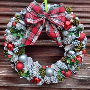  Karácsonyi ajtódísz , Karácsony, Karácsonyi lakásdekoráció, Karácsonyi ajtódíszek, Virágkötés, MESKA