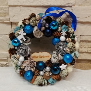 Karácsonyi ajtódísz kk,ezüst - Meska.hu