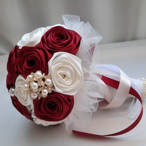 Bordó,ekrü örökcsokor , Esküvő, Menyasszonyi- és dobócsokor, Virágkötés, Mindenmás, MESKA