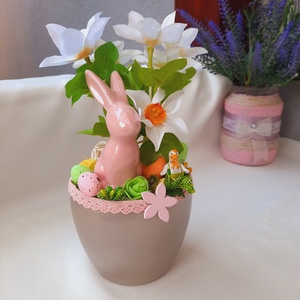 Húsvéti kaspós asztaldísz , Otthon & Életmód, Dekoráció, Asztal és polc dekoráció, Asztaldísz, , MESKA