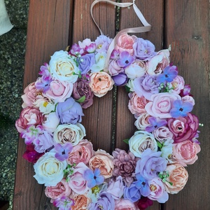 Csupa virág ajtódísz 34cm - otthon & életmód - dekoráció - ajtó- és ablak dekoráció - ajtódísz & kopogtató - Meska.hu