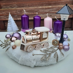 Vonatos adventi koszorú  - karácsony - adventi díszek - adventi koszorú - Meska.hu