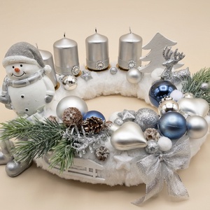 Adventi koszorú hóemberrel - Meska.hu