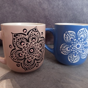 Páros bögre mandala mintás , Otthon & Életmód, Konyhafelszerelés, tálalás, Tálalás, Bögre & Csésze, Festett tárgyak, MESKA