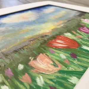 Tulipánföld - 24x30cm - Tulipánföld - művészet - festmény - pasztell - Meska.hu