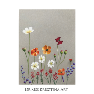 Virágosrét - Színes ceruza rajz - A/4  - művészet - grafika & illusztráció - ceruzarajz - Meska.hu
