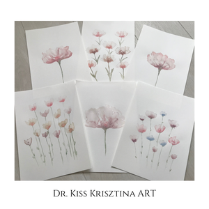 Pasztell színű virágok - Akvarell - 28x38cm - művészet - festmény - akvarell - Meska.hu