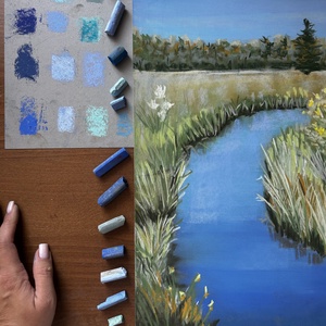 Mesélnek a folyók - A/3 -  Pasztellfestmény  - művészet - festmény - pasztell - Meska.hu Mesélnek a folyók - A/3 -  Pasztellfestmény  - művészet - festmény - pasztell - Meska.hu