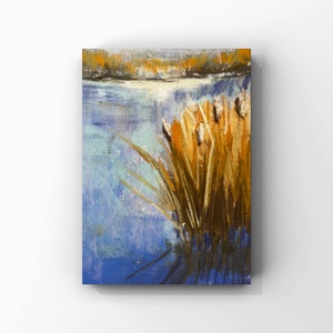 Pasztellfestmény - Nádas- 13x18 cm - Meska.hu