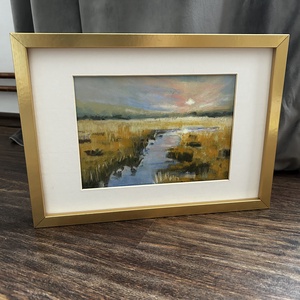 Pasztellfestmény - Lemenő nap - 18x24 cm - Meska.hu