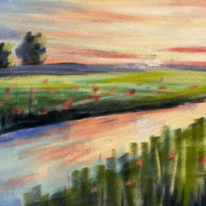 Pasztellfestmény - Sodródás - 16x24cm, Művészet, Festmény, Pasztell, Festészet, Fotó, grafika, rajz, illusztráció, MESKA