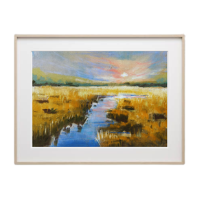 Pasztellfestmény - Lemenő nap - 18x24 cm, Művészet, Festmény, Pasztell, Festészet, Fotó, grafika, rajz, illusztráció, MESKA