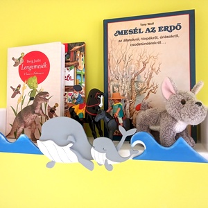 Gyerek Polc bálna fiú szürke - otthon & életmód - babaszoba, gyerekszoba - babaszoba dekoráció - Meska.hu