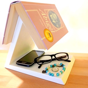 Könyves asztali rendező  telefon, óra, szemüveg tartó - Meska.hu