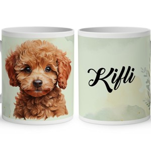 Névvel kérhető - Kis barna uszkár portré mintás bögre, Otthon & Életmód, Konyhafelszerelés, tálalás, Tálalás, Bögre & Csésze, , MESKA