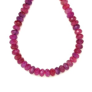 Rubin fazettált korong 7-7,5x4-4,5mm  ékszerkészítő alapanyag (füzér), Kellékek & szerszámok, Ásvány alapanyag, Ásványfüzér, , MESKA