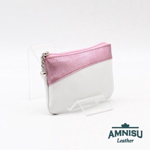 Fehér - metál rózsaszín ívelt egy cipzáras kulcstartó C3002, Táska & Tok, Kulcstartó & Táskadísz, Kulcstartó, , MESKA