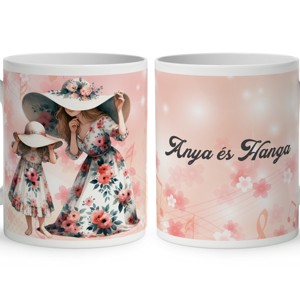 Kérd a neveddel - Kalapos Anya és lánya mintás bögre, Otthon & Életmód, Konyhafelszerelés, tálalás, Tálalás, Bögre & Csésze, , MESKA