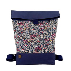 SuziartBag Sötétkék apró virágos nagyméretű hátizsák, Táska & Tok, Kézitáska & válltáska, Válltáska, , MESKA