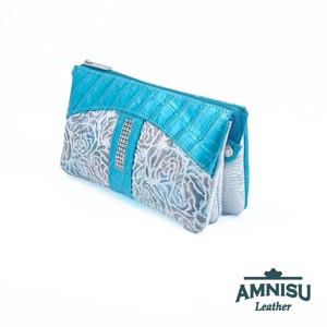 Türkizkék lakk krokkómintás - színes rózsa mintás egyenes swarovski köves női bőr pénztárca G6020-30 - táska & tok - pénztárca & más tok - pénztárca - női pénztárca - Meska.hu