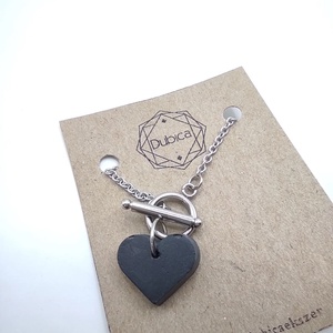 Beton szív medál nemesacél láncon - Meska.hu