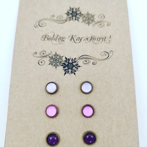 Üveglencsés fülbevaló trió , Ékszer, Fülbevaló, Pötty fülbevaló, Ékszerkészítés, MESKA