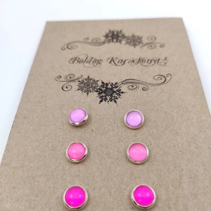 Üveglencsés fülbevaló trió , Ékszer, Fülbevaló, Pötty fülbevaló, , MESKA