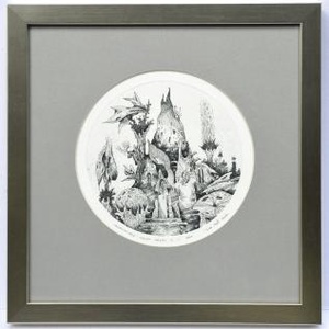 Borostyán-völgy házai 1., Művészet, Grafika & Illusztráció, Művészi nyomat, , MESKA