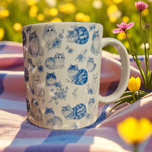 Cicás bögre blue toile , Otthon & Életmód, Konyhafelszerelés, tálalás, Tálalás, Bögre & Csésze, , MESKA