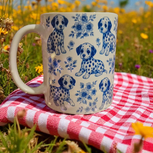 Dalmata kutyás bögre blue toile , Otthon & Életmód, Konyhafelszerelés, tálalás, Tálalás, Bögre & Csésze, , MESKA