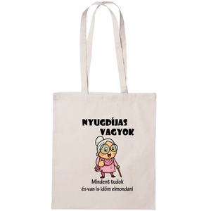 Vicces nyugdíjas vászontáska - Meska.hu