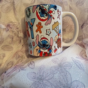 Stitch karácsonyi bögre kék belsővel  - otthon & életmód - konyhafelszerelés, tálalás - tálalás - bögre & csésze - Meska.hu