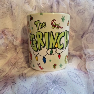 Grinch karácsonyi bögre zöld belsővel  - otthon & életmód - konyhafelszerelés, tálalás - tálalás - bögre & csésze - Meska.hu