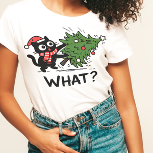 Cicás karácsonyi fehér póló női, Ruha & Divat, Női ruha, Póló, felső, , MESKA