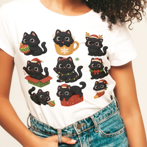 Cicás karácsonyi fehér póló női, Ruha & Divat, Női ruha, Póló, felső, , MESKA