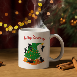 Cicás karácsonyi vicces bögre, Otthon & Életmód, Konyhafelszerelés, tálalás, Tálalás, Bögre & Csésze, , MESKA