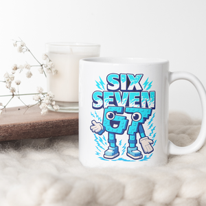 67 six seven kék bögre - Meska.hu