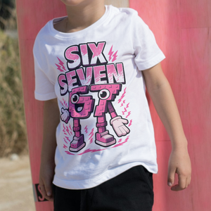 Six seven 67 gyerek polo kék/rózsaszín mintás - ruha & divat - gyerekruha - póló - Meska.hu