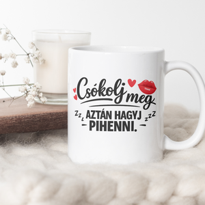 Csókolj meg, aztán hagyj pihenni vicces szerelmes bögre � ajándék pároknak, Otthon & Életmód, Konyhafelszerelés, tálalás, Tálalás, Bögre & Csésze, , MESKA