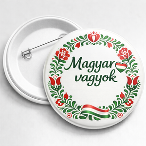 Magyaros népi kitűző 58 mm � Magyar vagyok felirattal 2db/csomag - Meska.hu