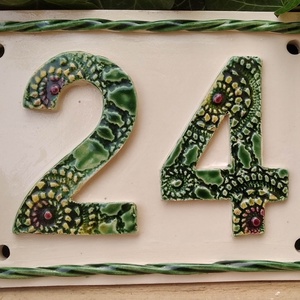 Csipkemintás kétjegyű házszám - otthon & életmód - ház & kert - házszám - Meska.hu