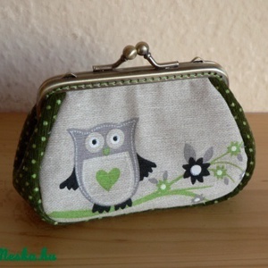Baglyos pénztárca, Táska & Tok, Pénztárca & Más tok, Pénztárca, Női pénztárca, Varrás, Patchwork, foltvarrás, MESKA